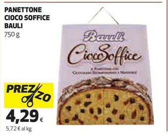 Ipercoop Il panettone cioco soffice glassa al cacao con uvetta e gocce di cioccolato 750 g(ml) offerta