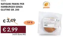 Prezzemolo e Vitale Natisani panini per hamburger senza glutine offerta