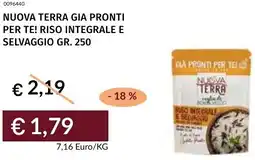 Prezzemolo e Vitale Nuova terra gia pronti per te! riso integrale e selvaggio offerta