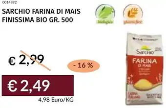 Prezzemolo e Vitale Sarchio farina di mais finissima bio offerta