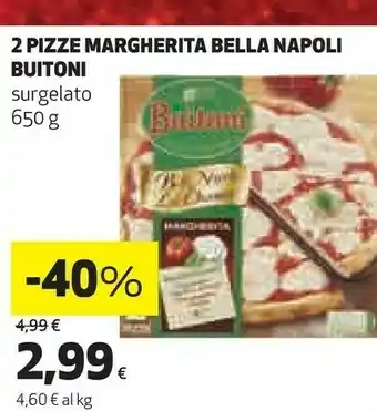 Ipercoop 2 pizze margherita bella napoli 650 g offerta