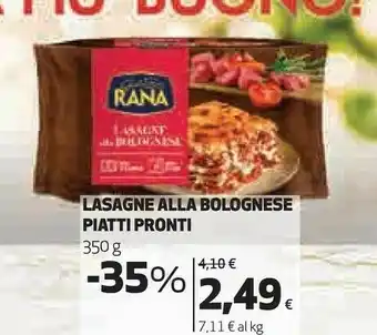 Ipercoop Lasagne alla bolognese piatti pronti offerta