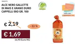 Prezzemolo e Vitale Alce nero gallette di mais e grano duro cappelli bio offerta