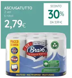 Ekom Bravo Asciugatutto 2 veli 6 rotoli offerta