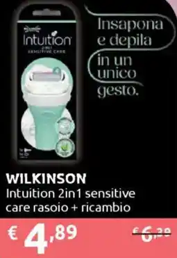 Ipersoap WILKINSON Intuition 2in1 sensitive care rasoio + ricambio offerta