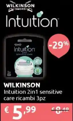 Ipersoap WILKINSON Intuition 2in1 sensitive care ricambi 3pz offerta