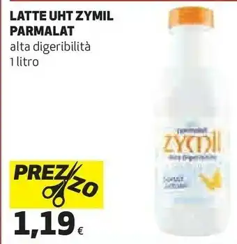 Ipercoop Zymil latte intero alta digeribilità senza lattosio uht 1000 g(ml) offerta