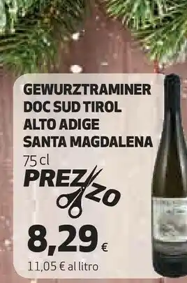 Ipercoop Santa magdalena gewurztraminer doc sud tirol alto adige 750 ml offerta