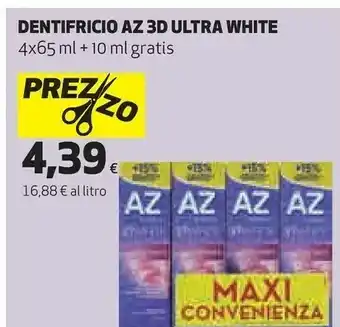 Ipercoop Dentifricio 3d ultra white offerta