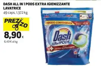 Ipercoop All in 1 pods extra igienizzante lavatrice 49 caps offerta