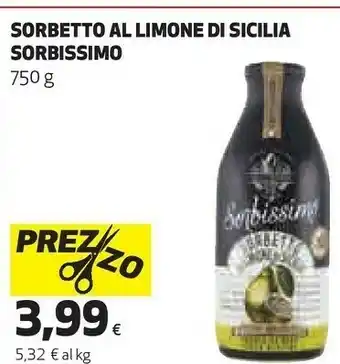 Coop Sorbissimo sorbetto al limone 750 g(ml) offerta