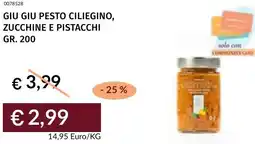 Prezzemolo e Vitale Giu giu pesto ciliegino, zucchine e pistacchi offerta