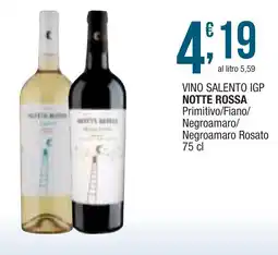 Sidis mini VINO SALENTO IGP NOTTE ROSSA Primitivo/Fiano/ Negroamaro/ Negroamaro Rosato offerta