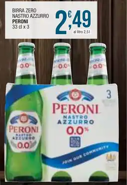 Sidis mini Birra zero nastro azzurro PERONI offerta