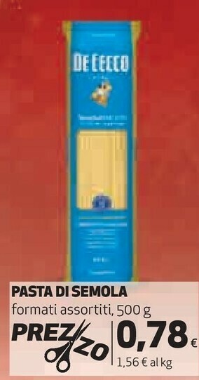 Coop De cecco pasta di semola offerta