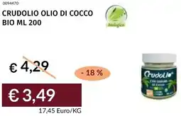 Prezzemolo e Vitale Crudolio olio di cocco bio offerta