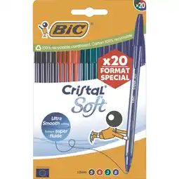 Ipercoop 20 PENNE A SFERA CRISTAL SOFT BIC offerta