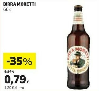 Coop Birra moretti - birra moretti 660 g(ml) offerta
