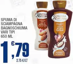 Splendidi e Splendenti Spuma di sciampagna bagnoschiuma vari tipi offerta