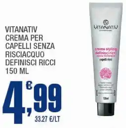 Splendidi e Splendenti Vitanativ crema per capelli senza risciacquo definisci ricci offerta