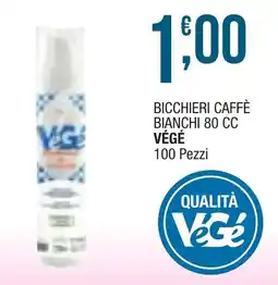 Sidis mini Bicchieri caffè bianchi 80 cc VÉGÉ offerta