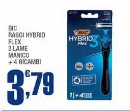 Splendidi e Splendenti Bic rasoi hybrid flex 3 lame manico + 4 ricambi offerta