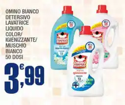 Splendidi e Splendenti Omino bianco detersivo lavatrice liquido color/ igienizzante/ muschio bianco 50 dosi offerta
