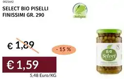 Prezzemolo e Vitale Select bio piselli finissimi offerta