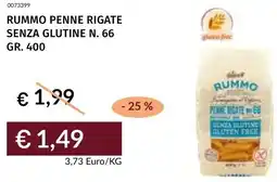 Prezzemolo e Vitale Rummo penne rigate senza glutine n. 66 offerta