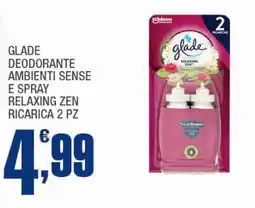 Splendidi e Splendenti Glade deodorante ambienti sense e spray relaxing zen ricarica 2 pz offerta