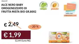 Prezzemolo e Vitale Alce nero baby omogeneizzato di frutta mista bio offerta