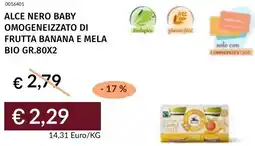Prezzemolo e Vitale Alce nero baby omogeneizzato di frutta banana e mela bio offerta