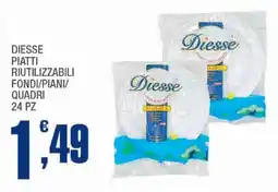 Splendidi e Splendenti Diesse piatti riutilizzabili fondi/piani/ quadri 24 pz offerta