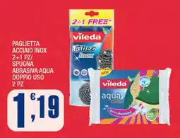 Splendidi e Splendenti Paglietta acciaio inox 2+1 pz/ spugna abrasiva aqua doppio uso 2 pz offerta