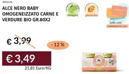 Prezzemolo e Vitale Alce nero baby omogeneizzato carne e verdure bio offerta