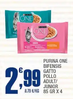 Splendidi e Splendenti Purina one bifensis gatto pollo adult/ junior offerta