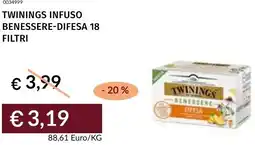 Prezzemolo e Vitale Twinings infuso benessere-difesa 18 filtri offerta