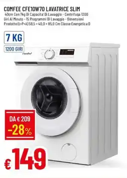 Galassia COMFEE CFE10W70 LAVATRICE SLIM offerta