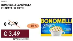 Prezzemolo e Vitale Bonomelli camomilla filtrata 14 filtri offerta