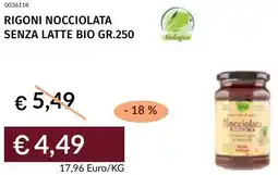Prezzemolo e Vitale Rigoni nocciolata senza latte bio offerta