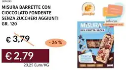 Prezzemolo e Vitale Misura barrette con cioccolato fondente senza zuccheri aggiunti offerta