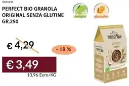 Prezzemolo e Vitale Perfect bio granola original senza glutine offerta