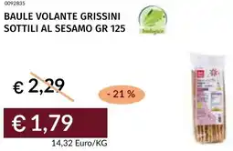 Prezzemolo e Vitale Baule volante grissini sottili al sesamo offerta