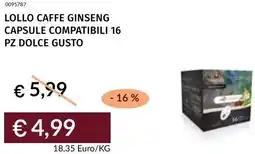Prezzemolo e Vitale Lollo caffe ginseng capsule compatibili 16 pz dolce gusto offerta