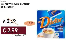 Prezzemolo e Vitale My dietor dolcificante 40 bustine offerta