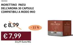 Prezzemolo e Vitale Morettino paesi dell'aroma 30 capsule compatibili a modo mio offerta