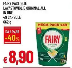 Galassia Fairy pastiglie lavastoviglie original all in one 49 capsule offerta