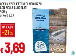 Galassia Ocean 47 filettoni di merluzzo con pelle surgelati offerta