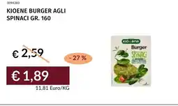 Prezzemolo e Vitale Kioene burger agli spinaci offerta