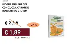 Prezzemolo e Vitale Kioene miniburger con zucca, carote e rosmarino offerta